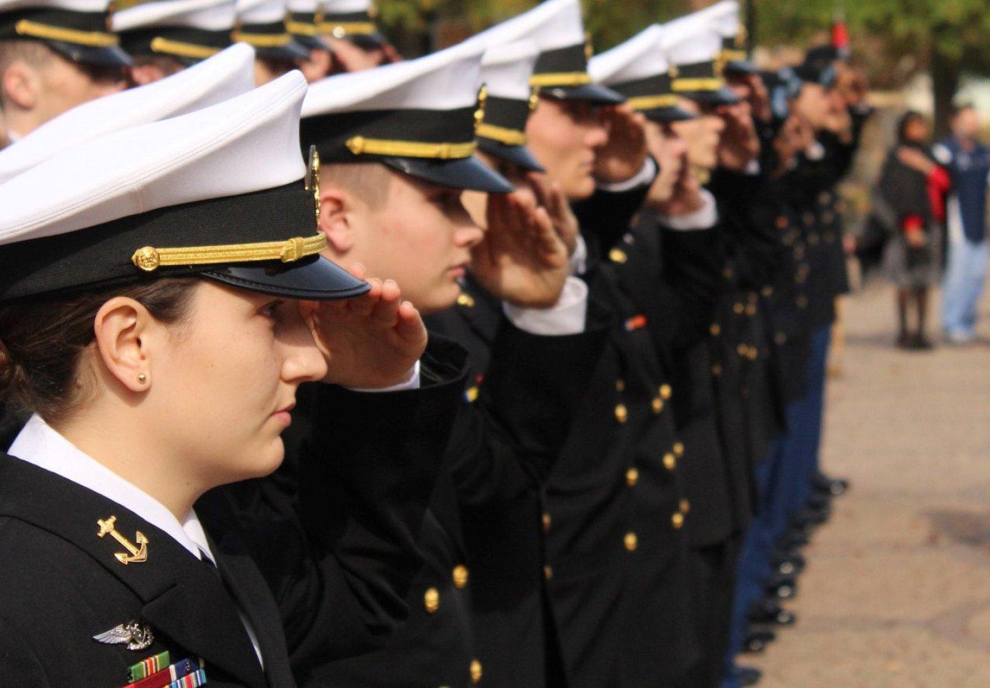 Naval Midshipmen in formation